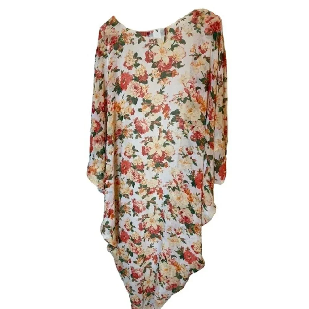 Womens Arabella Shawl Cover Floral Sheer‎ Light  M